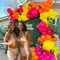 Hot Pink And Orange Balloon Set 151pcs (Hot Pink, Orange, Yellow, Flamingo (Foil) )